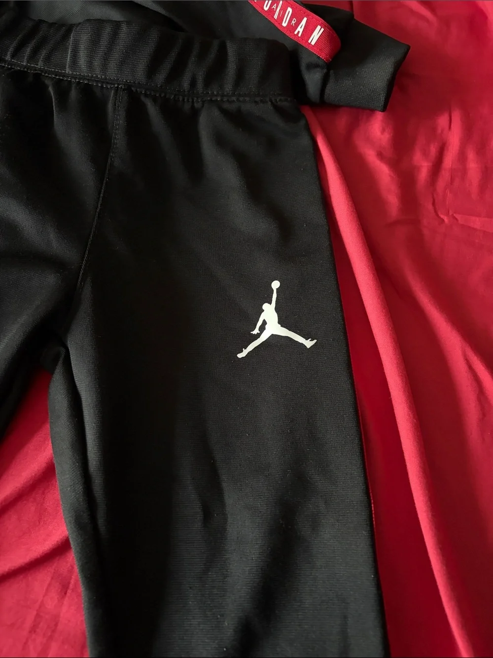 Jordan Black Jogging Set with Red and White Accents